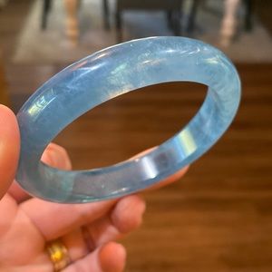 Gorgeous natural aquamarine bangle bracelet